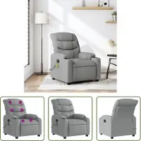 The Living Store Fauteuil de massage gris clair Tissu