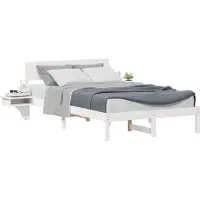 Syfax Cadre de lit avec tête de lit Blanc 120 x 190 cm Pin massif