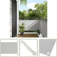 The Living Store Brise-vue balcon gris clair 75x600 cm 100 % polyester-Oxford