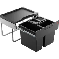 Hailo Collecteur de déchets 3644931 Swin Raumspar-Tandem-S 2x 8,5+12 L noir