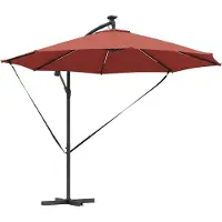 Syfax Parasol Terre cuite 294 x 294 x 248 cm Polyester et Aluminium