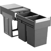Hailo Poubelle de cuisine à encastrer dans un meuble de 40 cm ou plus, 2 bacs de 13 L pour le tri sélectif