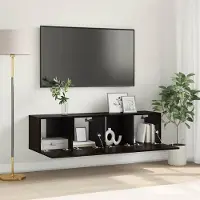Prolenta Meuble TV exclusif - Ensemble de 2 pièces, noir, en panneaux de particules