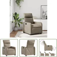 The Living Store Fauteuil Relax Fauteuil en simili-cuir Cappuccino-brun