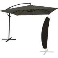 Happy Garden Parasol déporté MOLOKAI carré 2,7x2,7m gris + housse
