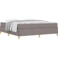 Syfax Cadre de lit avec matelas Taupe 180 x 200 cm tissu