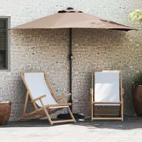 Prolenta Parasol de jardin exclusif - Dimensions : 294 x 150 x 224 cm - Matériaux : polyester et acier - Couleur : taupe