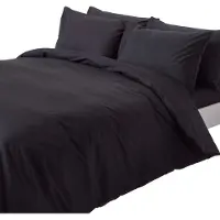 Homescapes Literie noir densité 200 fils, 230 x 220 cm