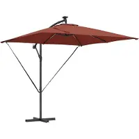 Syfax Parasol Terre cuite 249 x 249 x 250 cm Polyester et Aluminium