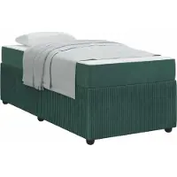 Syfax Cadre de lit avec matelas Vert foncé 80 x 200 cm tissu