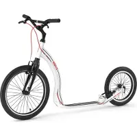 Yedoo Trottinette Rodstr Alloy - pour adultes et adolescents, jusqu'à 150 kg, avec pneus gonflables 20/16 et guidon réglable Blanc