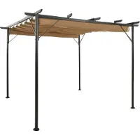 Syfax Pergola avec toit rétractable taupe 3x3 m acier 180 g/m²