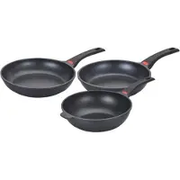 Baumalu Set de casseroles - Tous feux y compris induction - - Fonte d'aluminium - Antiadhésif - 3 pièces - Noir