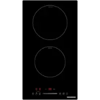 Heinner HBHI-M2ZBSTC Table de cuisson à induction encastrable, 2 zones de cuisson,tactile, minuterie, verre noir