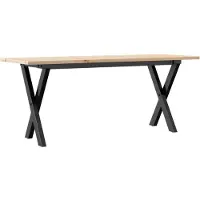 Syfax Table basse cadre en X 110x40x45 cm bois de pin massif et acier