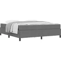 Syfax Cadre de lit avec matelas Gris clair 180 x 200 cm tissu