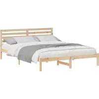 Syfax Cadre de lit avec tête de lit Marron 160 x 210 cm Pin massif
