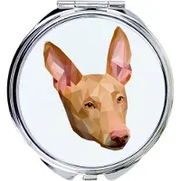 Art-Dog Chien du Pharaon, Pharaoh Hound, Kelb tal-Fenek - Miroir avec photo et impression géométrique de la marque