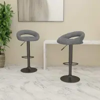 Prolenta Maison Exclusive - Lot de 2 tabourets de bar en velours gris clair
