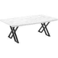 Xl Moebel Gmbh Table de salle à manger Blanc Haute qualité Moderne Table de salle à manger Coin repas Table en bois
