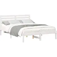 Syfax Cadre de lit avec tête de lit Blanc 120 x 200 cm Pin massif
