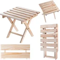 Kadax Table basse pour chaises longues Nature 39x37cm