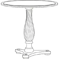 AEA Table en bois véritable Table classique Table de salle à manger Table ronde Royal - Model ZB-3