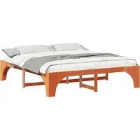 Syfax Cadre de lit Marron 200 x 200 cm Pin massif