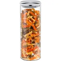Wilmax England Bocall de conservation Wilmax, 1800 ml, avec couvercle en acier inoxydable, transparent
