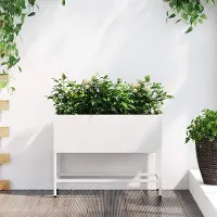 Prolenta Maison Exclusive - Jardinière surélevée blanche 60 x 26 x 48 cm en acier