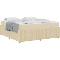 vidaXL Cadre de lit avec matelas Crème 180 x 200 cm Tissu