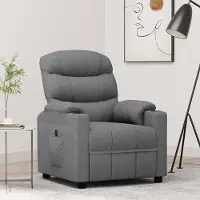 Prolenta Maison Exclusive - Fauteuil relax électrique gris clair tissu