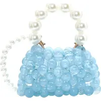 Koosh Sacs à main bleu / blanc perle