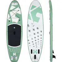 HOME DELUXE Stand Up Paddle Board – taille S, vert menthe | SUP gonflable pour lac, mer et rivière
