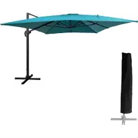 Happy Garden Parasol déporté MOLOKAI rectangulaire 3x4m bleu + housse