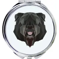 Art-Dog Chien de bouvier flamand, Bouvier des Flandres - Miroir avec photo et impression géométrique de la marque
