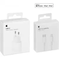 Apple Adaptateur secteur USB-C 20 W + câble USB-C vers Lightning 2 m pour iPhone 14, 13 et 12 Pro