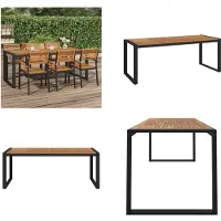 vidaXL Table de jardin avec châssis forme U 200x90x75 cm Acacia bois massif - Table de jardin - Tables de jardin - Table extérieure - Table de terrasse