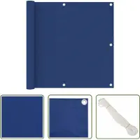 The Living Store Brise-Vue Balcon Bleu 90x600 cm Tissu Oxford