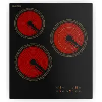 Klarstein Victoria Plaque De Cuisson Vitrocéramique - 45 cm, 3 Zones, 5000 W, Design Rétro, Curseur Tactile, Minuterie, Sécurité Enfants, Double Zone, Surface Facile À Nettoyer