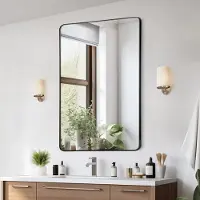 StarTech.com Miroir de salle de bain rectangulaire VEVRO - Miroir de courtoisie 1220x916x25mm - Miroir mural de haute qualité pour salle de bain élégante - Design moderne
