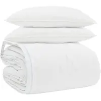 vidaXL Ensemble de couettes et oreillers , 3 pièces, blanc, en duvet