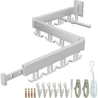 Relaxdays Séchoir à linge pliable pour montage mural