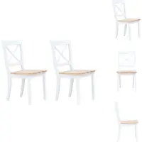 vidaXL Chaise de salle à manger 2 pcs Blanc Bois clair Bois massif Hévéa - Chaise de salle à manger
