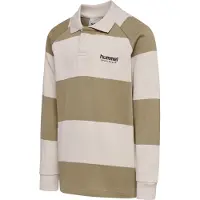 Hummel Loose Striped Long Sleeve Polo Beige 104 cm Enfants