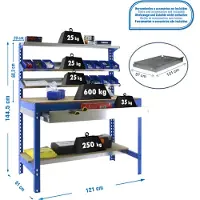 Simonwork (bancos De Trabajo) Bt1 Box Metal Shelf 1445x1210x610 Mm Argenté