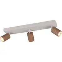 TRIO Plafonnier, métal, café, 3 flammes, orientable, L 50cm