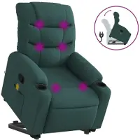 Syfax Fauteuil inclinable de massage Vert foncé Tissu