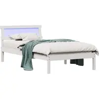 Syfax Cadre de lit avec tête de lit Blanc 100 x 200 cm Pin massif
