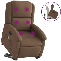 Syfax Fauteuil de massage inclinable Marron Tissu